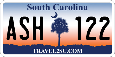 SC license plate ASH122