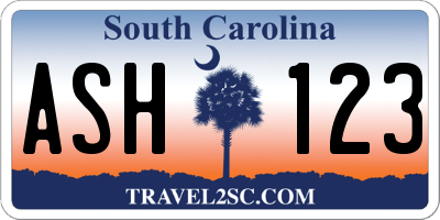 SC license plate ASH123
