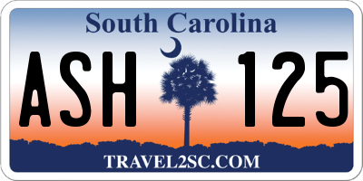 SC license plate ASH125