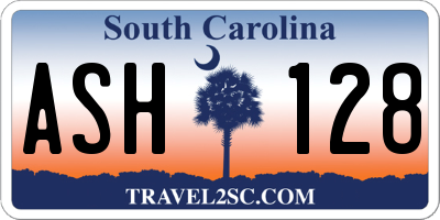 SC license plate ASH128