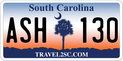 SC license plate ASH130