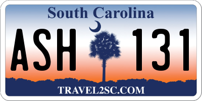 SC license plate ASH131
