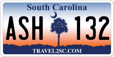 SC license plate ASH132