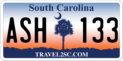 SC license plate ASH133