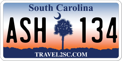SC license plate ASH134
