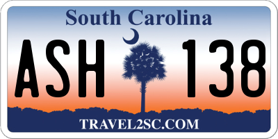 SC license plate ASH138