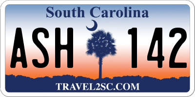 SC license plate ASH142
