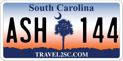 SC license plate ASH144
