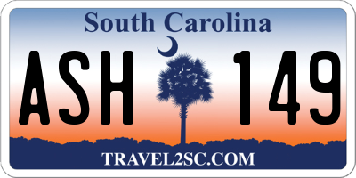 SC license plate ASH149
