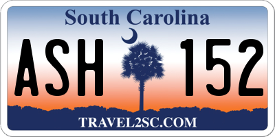SC license plate ASH152