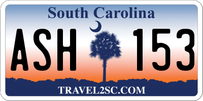 SC license plate ASH153