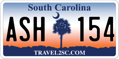 SC license plate ASH154