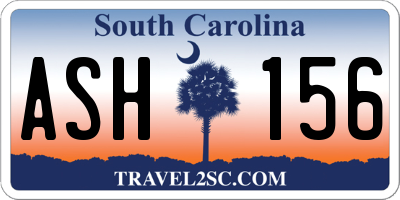 SC license plate ASH156