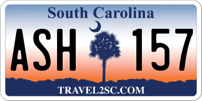 SC license plate ASH157