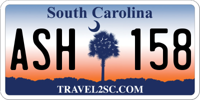 SC license plate ASH158