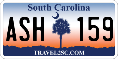 SC license plate ASH159
