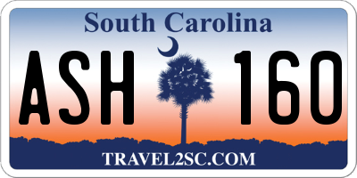 SC license plate ASH160