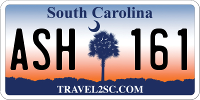 SC license plate ASH161