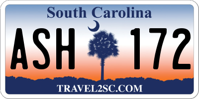 SC license plate ASH172