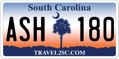 SC license plate ASH180