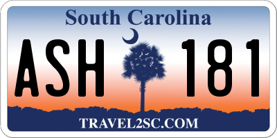 SC license plate ASH181