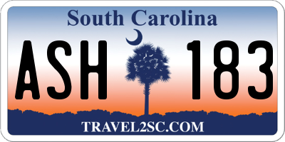 SC license plate ASH183