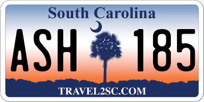 SC license plate ASH185