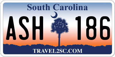 SC license plate ASH186
