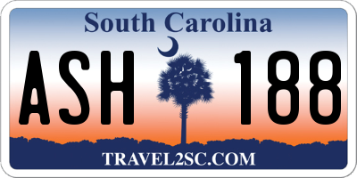 SC license plate ASH188