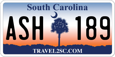 SC license plate ASH189