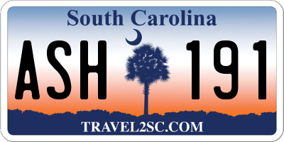 SC license plate ASH191