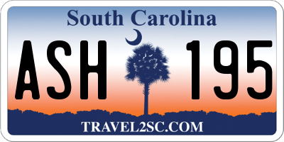 SC license plate ASH195