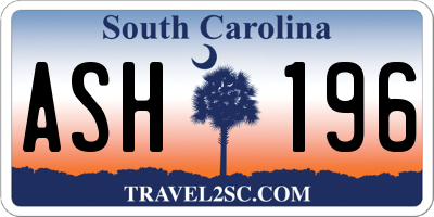SC license plate ASH196