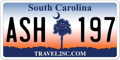 SC license plate ASH197