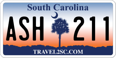 SC license plate ASH211