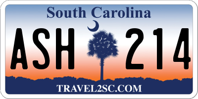 SC license plate ASH214