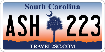 SC license plate ASH223