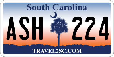 SC license plate ASH224