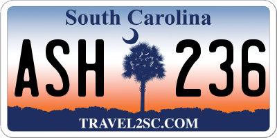 SC license plate ASH236