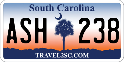 SC license plate ASH238