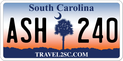 SC license plate ASH240