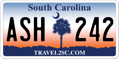 SC license plate ASH242