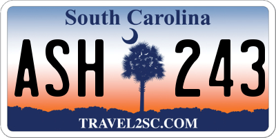 SC license plate ASH243