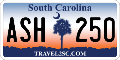 SC license plate ASH250
