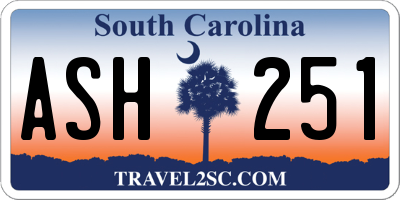 SC license plate ASH251