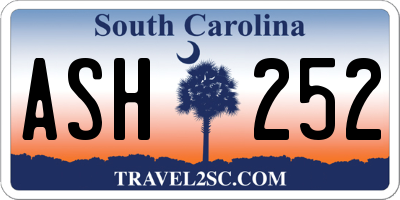 SC license plate ASH252