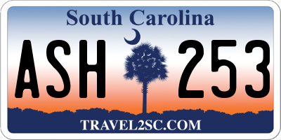 SC license plate ASH253