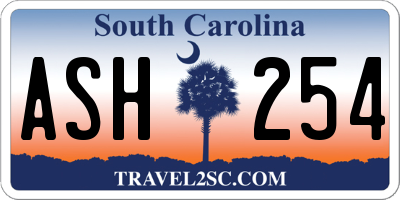 SC license plate ASH254