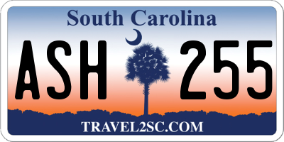 SC license plate ASH255