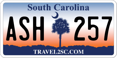 SC license plate ASH257